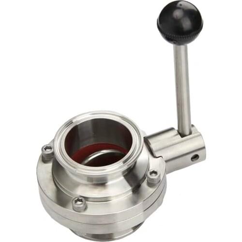 4" 102mm SS304 Stainless Steel Sanitary OD119mm Tri Clamp Butterfly Valve Homebrew Beer Dairy Product