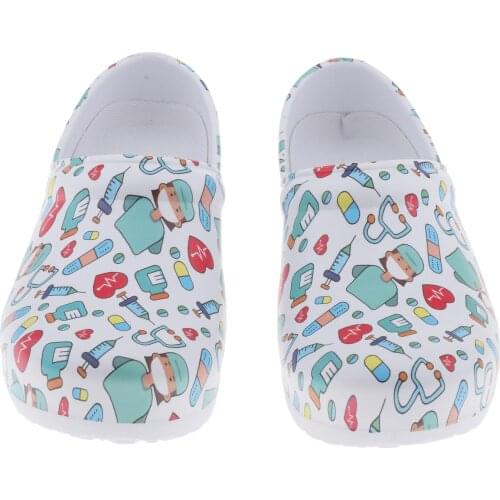 Patterned Nursing Shoes Clog Slip On Shoes for Women Casual Slipers Sandals