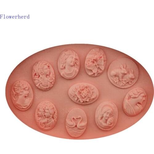 Creative Chocolate Candy Mold Figures Flowers Animals Fondant Cake Silicone Mold Handmade Soap Mold Cake Decoration DIY Baking