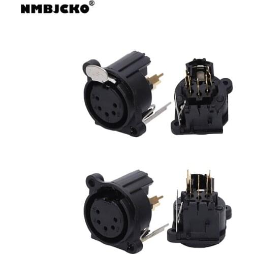 High quality A201202 NC5FBV MODEL 100pcs/lot XLR Female male PC Chassis Panel Mount Socket xlr female male connector
