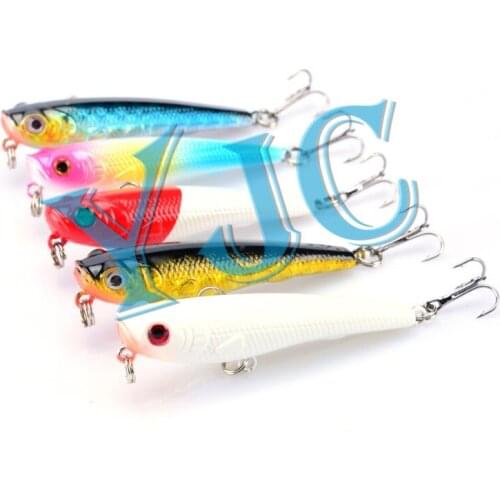YJC Lure 5pcs/lot Popper Bait Fishing Lure with Barbed Hook Fishing Tackle 6.5cm 7.1g Lifelike Artificial Lure Popper Fishing