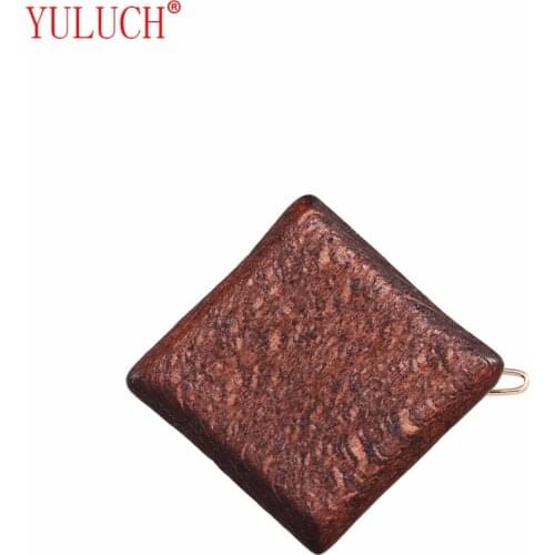 YULUCH 2018 New Simple Fashion jewelry Style 4 Color Square Wood Frog Word Clip For African Woman Hair Clips