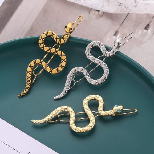 Animal hair clip Snake Hair clips for hair Punk 2020 hair accessories for women Hairpin Zircon Fashion bride Hair Tiara Jewelry