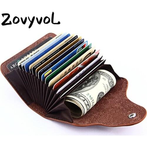 ZOVYVOL 2020 Men And Women Genuine Leather Unisex Business Card Holder Wallet Bank Credit Card Case ID Holders Women Purse