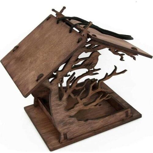 1PC Vintage Wood Attractive Wooden Birdhouse Garden Gifts Courtyard Villa Balcony Bird Feeder Outdoor Garden Decoration Hot Sale