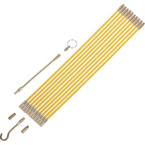 10Pcs Fish Tape Cabling Rods Fiberglass Cable Access Tool Kit Electrical Cable Threader Running Puller 0.4 x 33cm