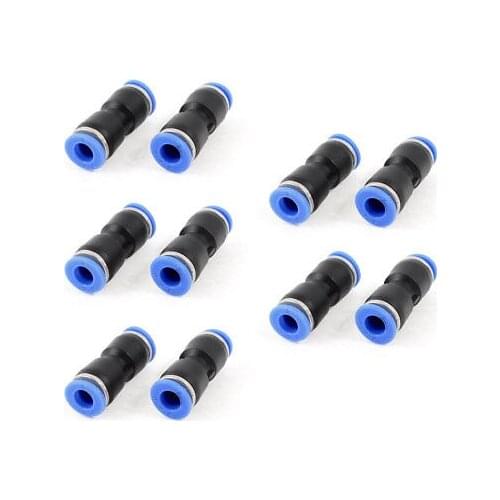 10 x Air Pneumatic 6mm to 6mm Straight Push in Connectors Quick Fittings