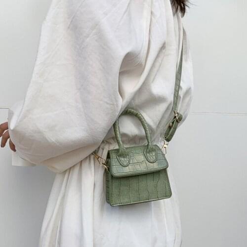 2021 Mini Small Square Bags Fashion New Quality PU Leather Womens Handbag Crocodile Pattern Chain Shoulder Messenger Bags