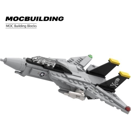 211PCS MOC Bricks Building Blocks Military Classic DIY Model Blocks Plane Mini F-14 Tomcat Fighter Plane Model Toys For Children