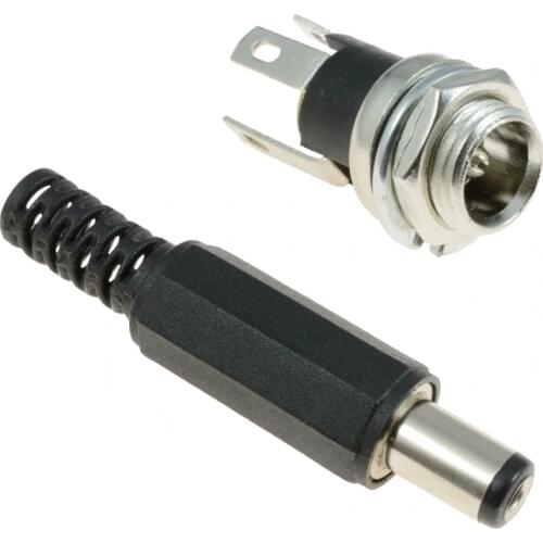 5set 5.5mm x 2.1mm DC Power( female Socket + male plug) Panel Mount Connector DC025 DC-025