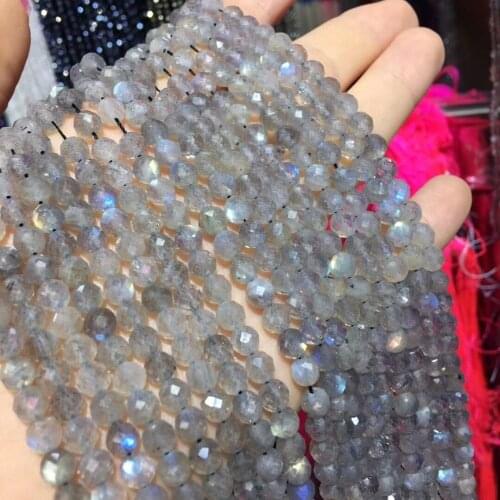 Natural Stone Beads Small Beads Labradorite 2mm 3mm 4mm Section Loose Beads for Jewelry Making Necklace DIY Bracelet