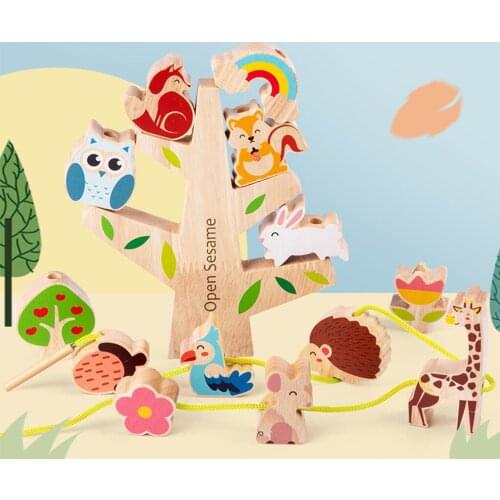 Stacking Toys Animal Building Blocks Construction Montessori Early Learning Stacking Block for Kids Children