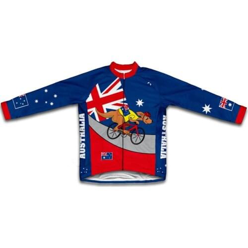 Australia Kangaroo Cycling Jerseys Maillot Ciclismo Men Long Sleeve Bike Clothes Cycling Clothing Breathable Polyester Sportwear