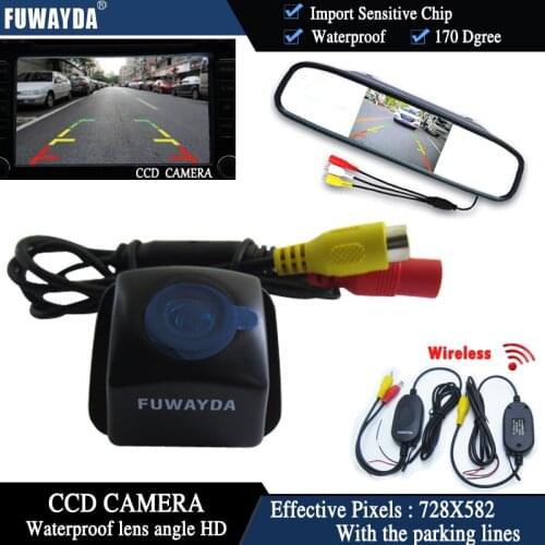 FUWAYDA Wireless CCD Chip Car Rear View Camera for Toyota Prius 06-10/ Camry 09 10/ Aurion 06-11+4.3Inch rearview Mirror Monitor