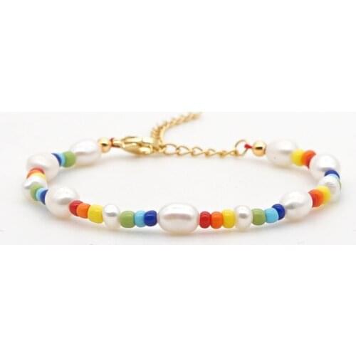 GO2BOHO Freshwater Pearl Bracelets Natural Jewelry Women Bracelet Bijoux Femme Fashion Multicolor Beads Handmade Best Gift