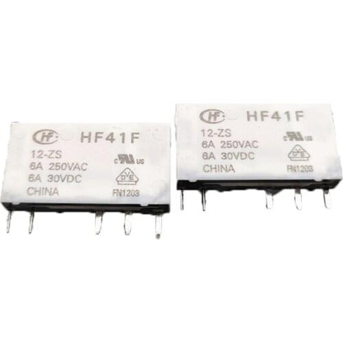 HOT DC12V NEW relay HF41F 12 Z8S 12V The relay is HF41F 12 zs 12VDC 6A 5PIN