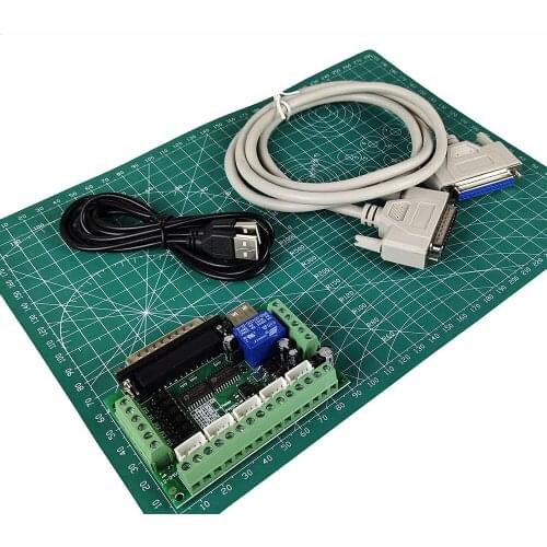 MACH3 engraving machine 5-axis CNC control board, with optocoupler, motor drive controller, with 25-pin parallel port USB cable