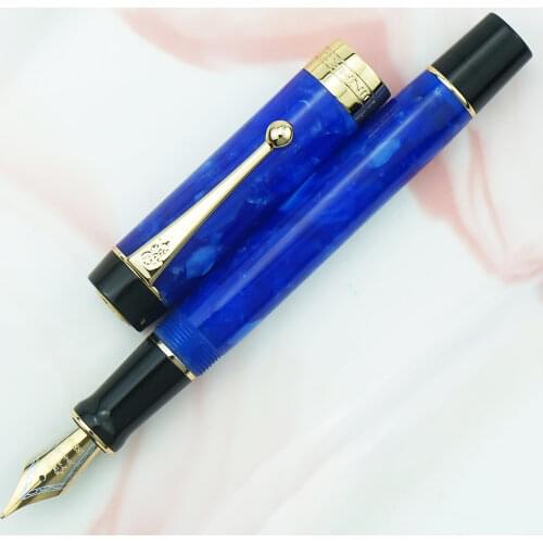 Jinhao 100 Centennial Resin Fountain Pen Sea-Blue Iridium EF/F/M/Bent Nib with Converter Ink Pen Business Office School Gift Pen
