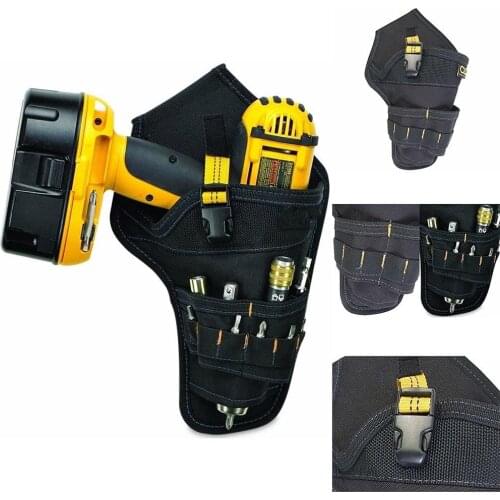 Heavy-duty Drill Holster Tool Belt Pouch Bit Holder Hanging Waist Bag Drill Tool Storage Bags ALI88