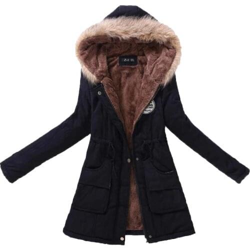 Korean version of the new autumn and winter womens cotton jacket padded casual slim coat embroidered hooded parka 3XL cotton co