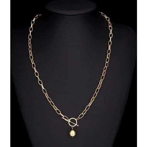 Korea Trendy Style Necklace For Woman Simple Leisure Pendant Necklace For Girl Gold Metal Geometrical Necklace