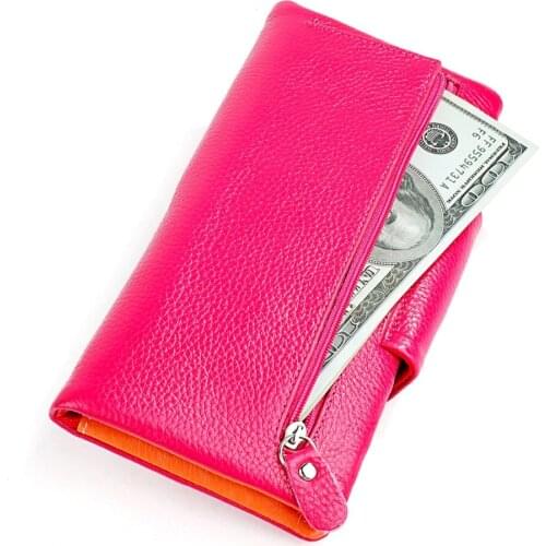 M-Yancy Candy Colors Wallets Women Genuine Leather Wallet Handbags Ladies Fashion Long Popular Purse Card Holder Free Shipping