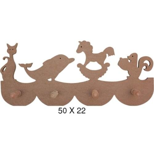 F745 Kids Room Robe Hook, Unpainted Raw Wood Mdf Key Chain