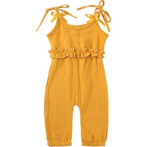 Summer Baby Girl Clothes Loose Cotton Sleeveless Girl Clothing Bodysuit For Newborn Baby Jumpsuit Overalls For Children