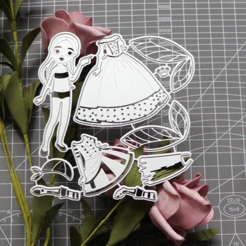 Girl Princess Dress Elves Angel Metal Cutting Dies Scrapbooking Stencil for Album Paper DIY Gift Card Embossing Dies New 2021