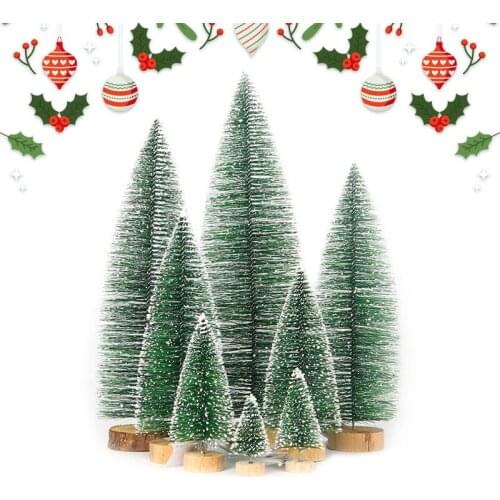 Mini Christmas Tree Pine Needles Flocking Christmas Cedar Tree Shopping Mall Home Party Desktop Christmas Decoration Gifts