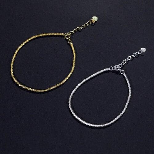 Minimalist Shiny Bracelet Chain For Women Fine Jewelry, Fashion 925 Sterling Silver Bracelets Bangles Female Accessories