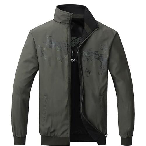 TIEPUS 5XL,6XL Jacket Men Fashion Embroidered Casual Jacket Men Spring and autumn Double Side Sportsing Jacket Brand Outerwear