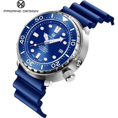 PAGRNE DESIGN New 300M Diving Ceramic Bezel Mechanical Watch Mens Luxury Sapphire Glass Automatic Waterproof Watch Relogio
