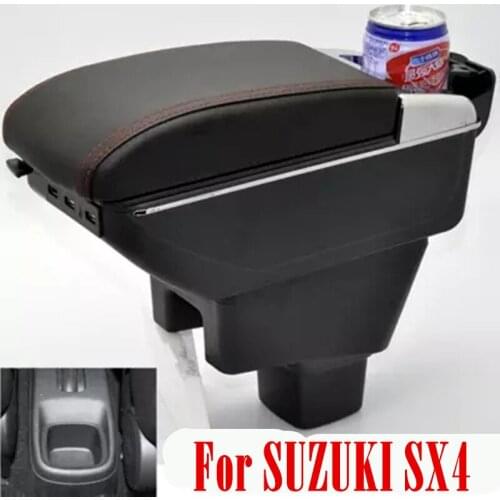 For SUZUKI SX4 armrest box central Store content box cup holder ashtray decoration interior car-styling accessories parts