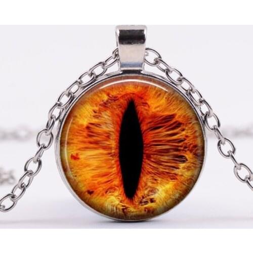 NEW Fashion Dragon Eye Pendant Personality Cat Eyes Color Art Photo Charms For Collars Eye Glass Dome Pendant Statement Jewelry