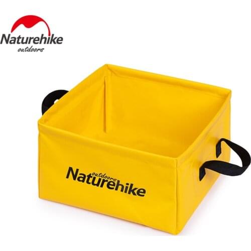 Naturehike Outdoor Folding 13L PVC Fiber Water Bucket Portable Square Storage Barrel Travel Storage Box Durable Camping Pails