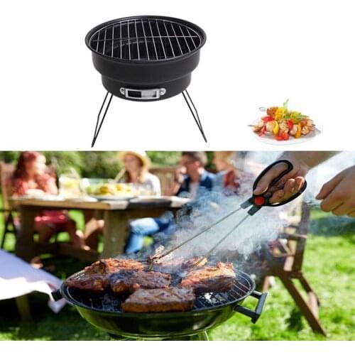 Portable Mini Ice Bag Barbecue Grill Household Outdoor Camping Portable bbq Round Grill Camping Festival Picnic Party BBQ Tool