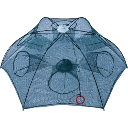 DROPSHIPPING 4-20 Holes Automatic Fishing Net Toy Shrimp Cage Nylon Foldable Crab Fish Trap Toy