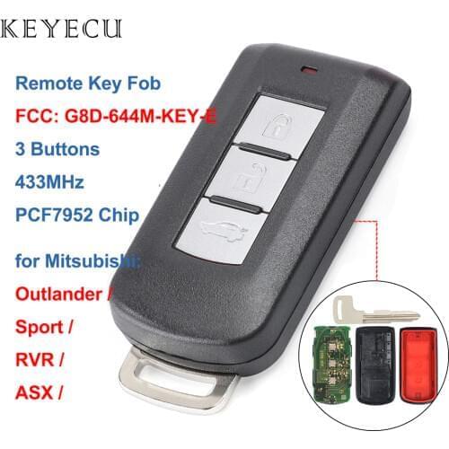 Keyecu CE1731 Smart Remote Key 3 Button 433Mhz PCF7952 for Mitsubishi Outlander Sport RVR ASX FCC: G8D-644M-KEY-E