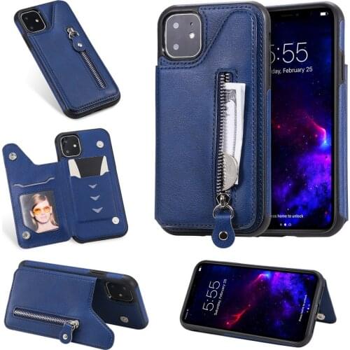 Luxury Wallet Flip PU Leather Phone Case For iPhone 11 Pro MAX iPhone 11 zipper Back Cover For iPhone X XS MAX XR 8 7 Plus 6s