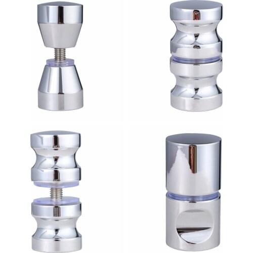 Aluminum Alloy Door Handle 1.1" Dia Single Glass Door Knob Bathroom Shower Cabinet Handle w/ Screw Home Hardware