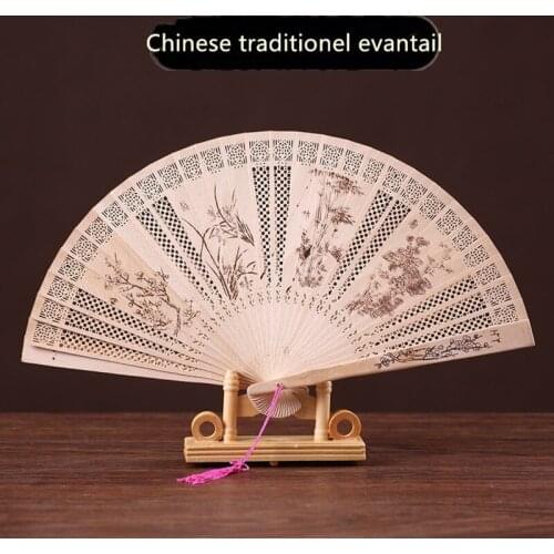 Vintage Style Folding Fan Chinese Japanese Pattern Art Home Decoration Ornaments Dance Hand Fan bamboo gift