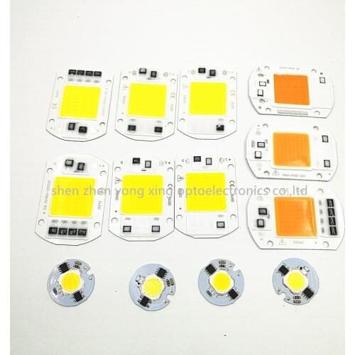 LED COB Chip 110V 220V 9W 10W 20W 30W 50W LED Bulb Lamp Input Smart IC Flood Light Spotlight