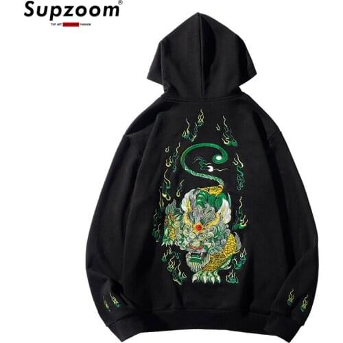 2020 New Arrival Top Fashion Standard Hooded Shirt Embroidered Animal Cotton Beasts Mascot Male Casual None Hoodies Hip Hop