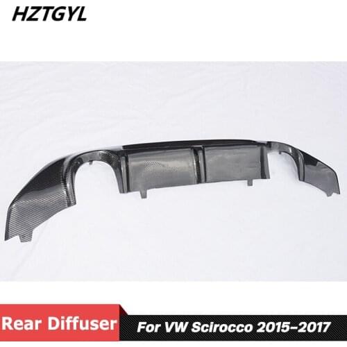 Carbon Fiber Rear Bumper Lip Diffuser For VW Scirocco Standard Car Tuning 2015-2017