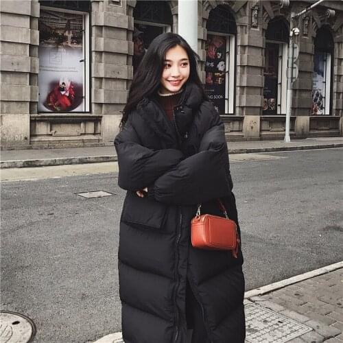 Women Thick Winter Jacket Outwear Oversized Oversize Long Slim Parka Manteau Femme Hiver Big Pocket Black Solid Warm Coat Parkas