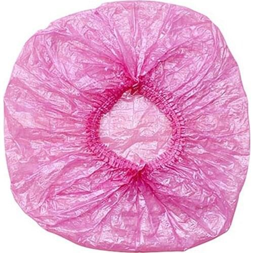 100 PCS Disposable Elastic Shower Cap Transparent PE Products Bathroom Net Hairdressing Hair Dustproof For Eyebrow Accessories