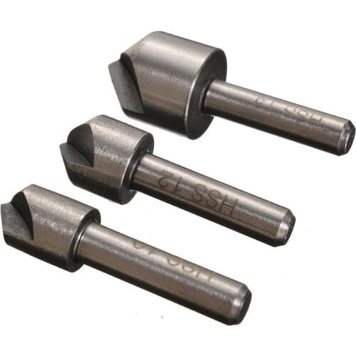 3Pcs HSS Countersink Chamfer Drill Bit Single Flute Dril Bit Power Tool Accessories For Steel Hard Metal 10/12/16mm