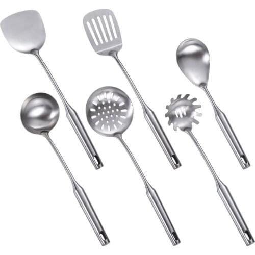 304 Stainless Steel Cooking Tools Set Colander Spatula Shovel Spoon Kitchenware Gadgets 6PCS Kitchen Accessories Set