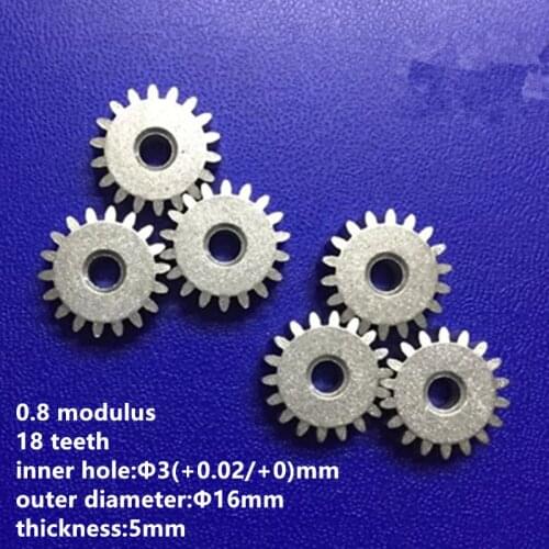 5pcs/lot Iron Base Gear Inner Bore 3mm 18 Teeth 0.8 Modulus for Motor Accessories Metal Gear